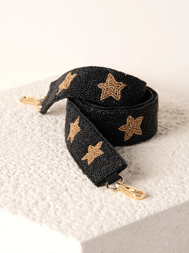 Gold Star Pattern Beaded Bag Strap