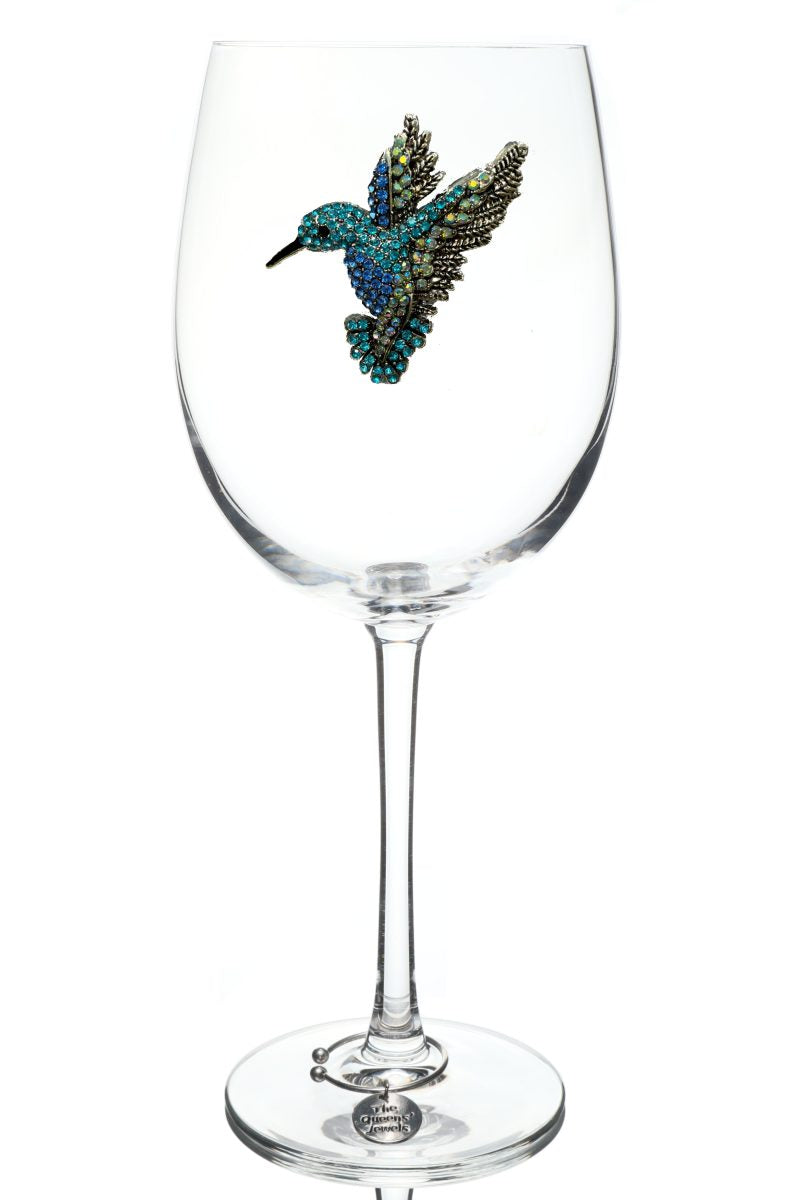 Hummingbird Jeweled Stemmed Wine Glass