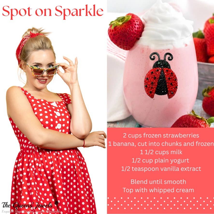 LadyBug Stemless Wine Glass