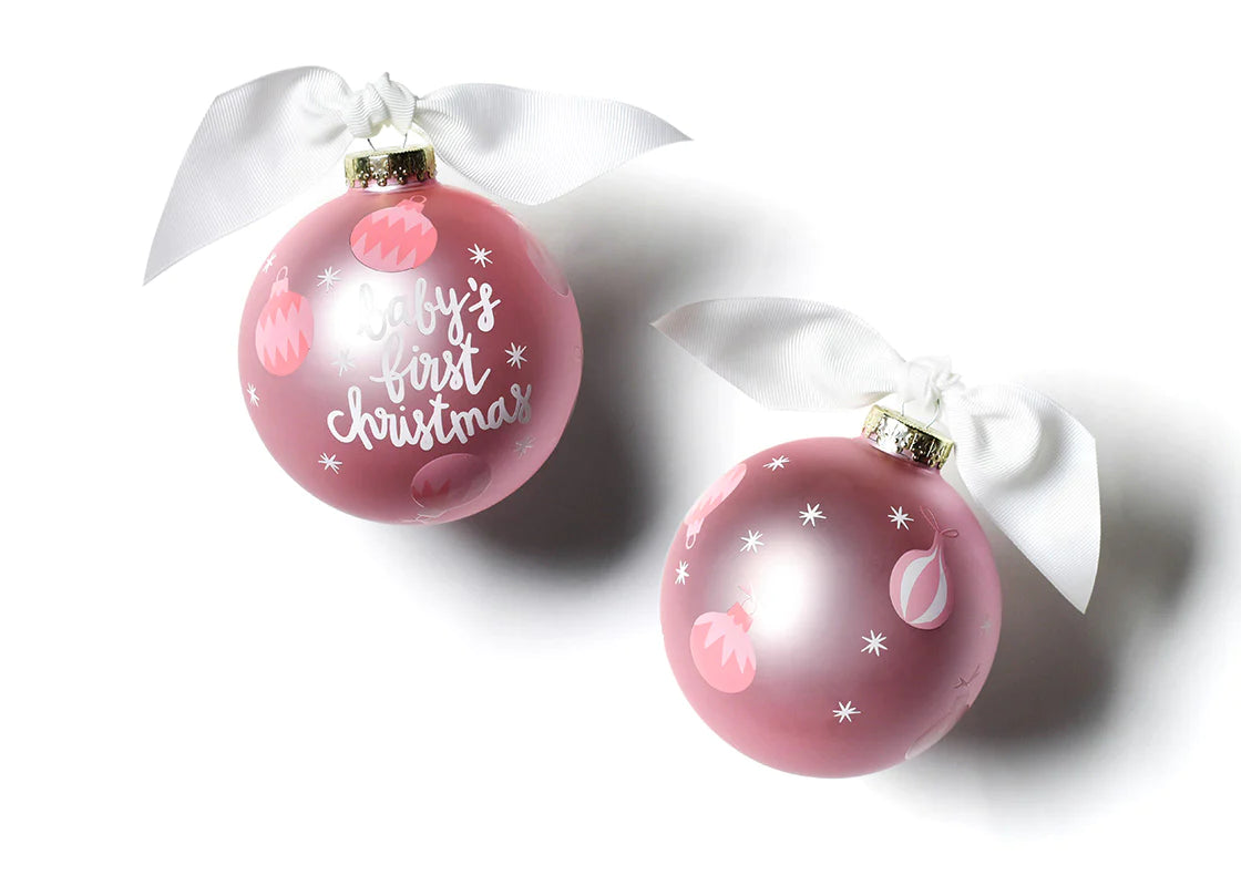 Pink Baby's First Christmas Ornament