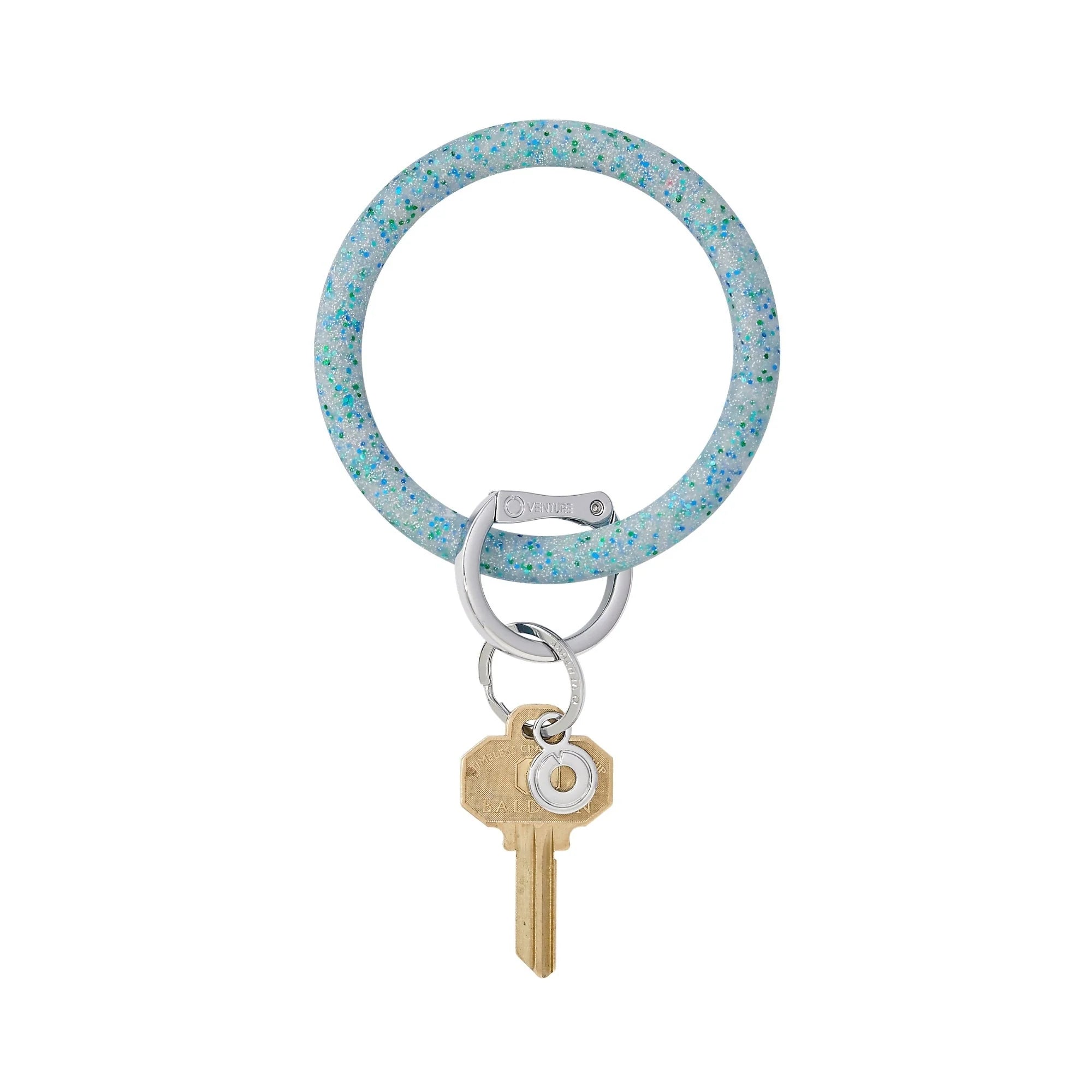 Confetti Silicone Key Rings, Blue Frost