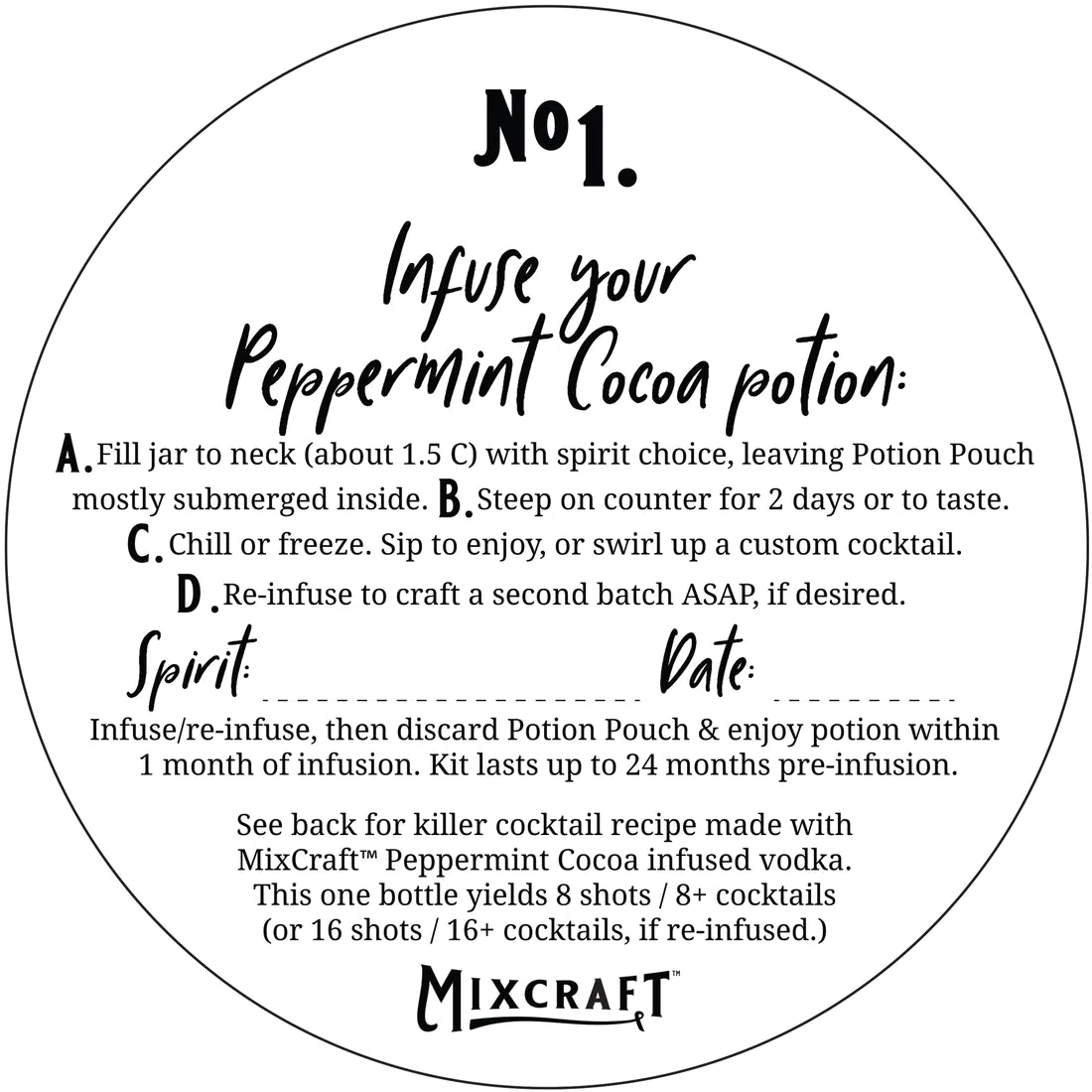 Mixcraft Spirit Infusion Kit, Peppermint Cocoa