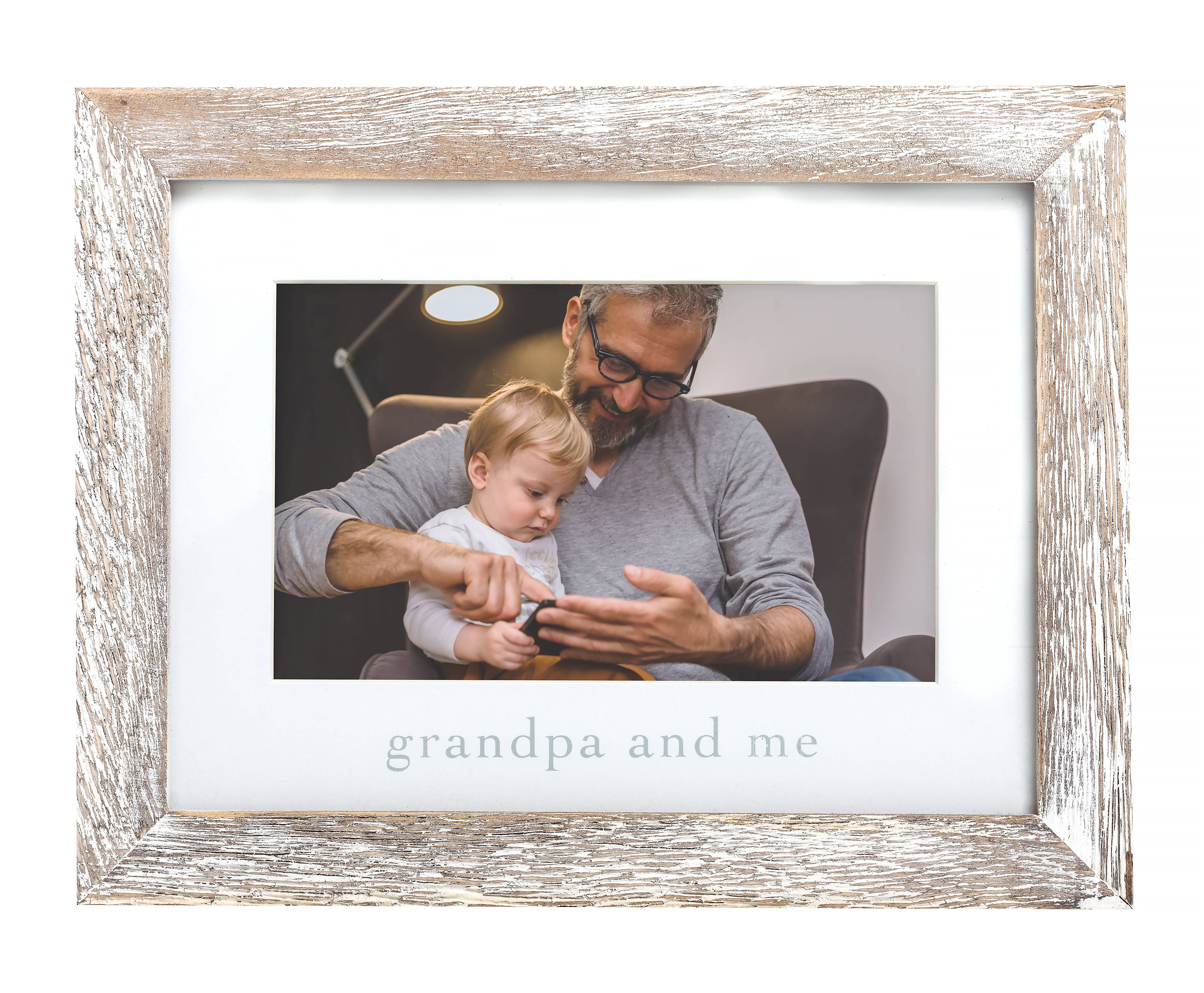 Grandpa and Me Sentiment Picture Frame, Rustic