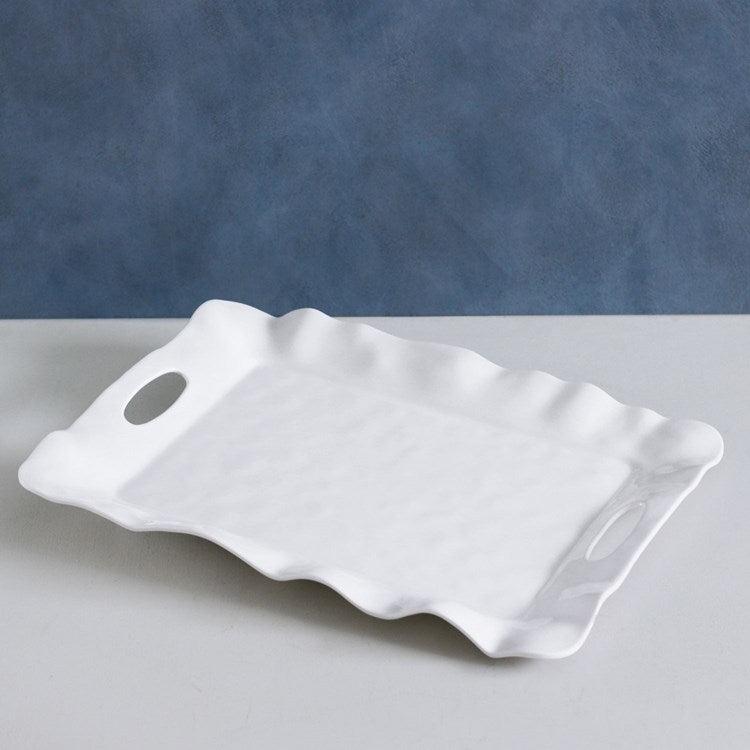 VIDA Havana Rect Tray with Handles (White)