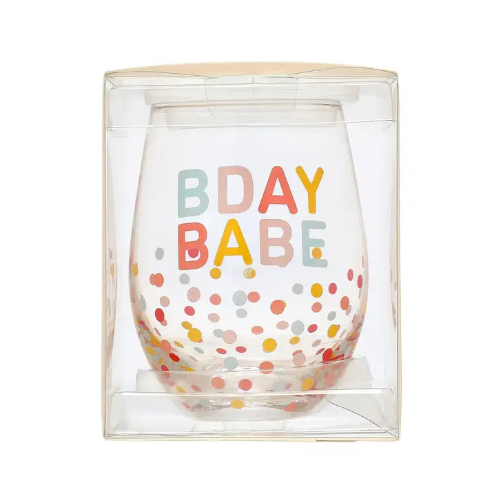 Bday Babe Wine Glass