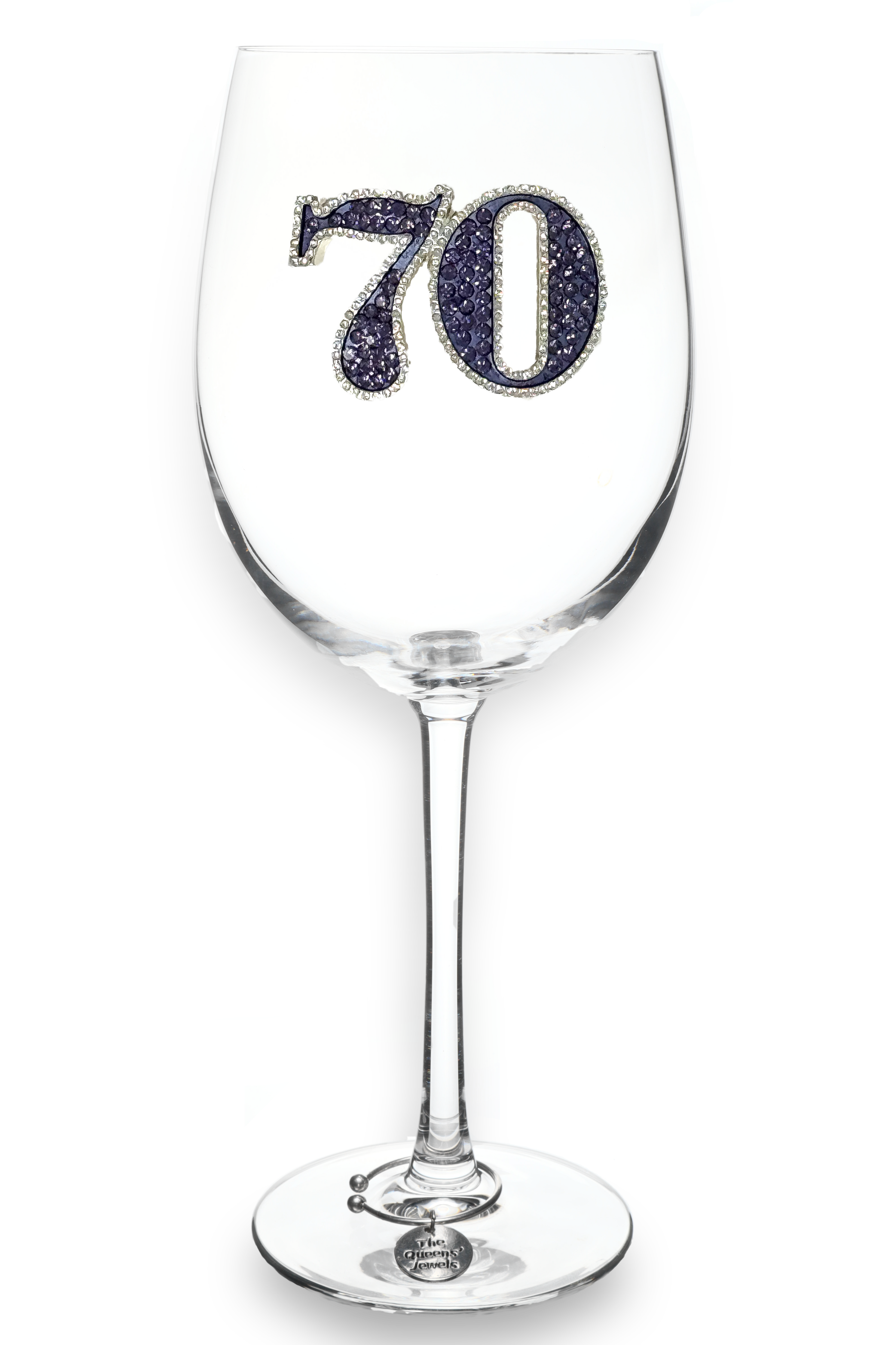 70th Birthday Stemmed Wine Glass
