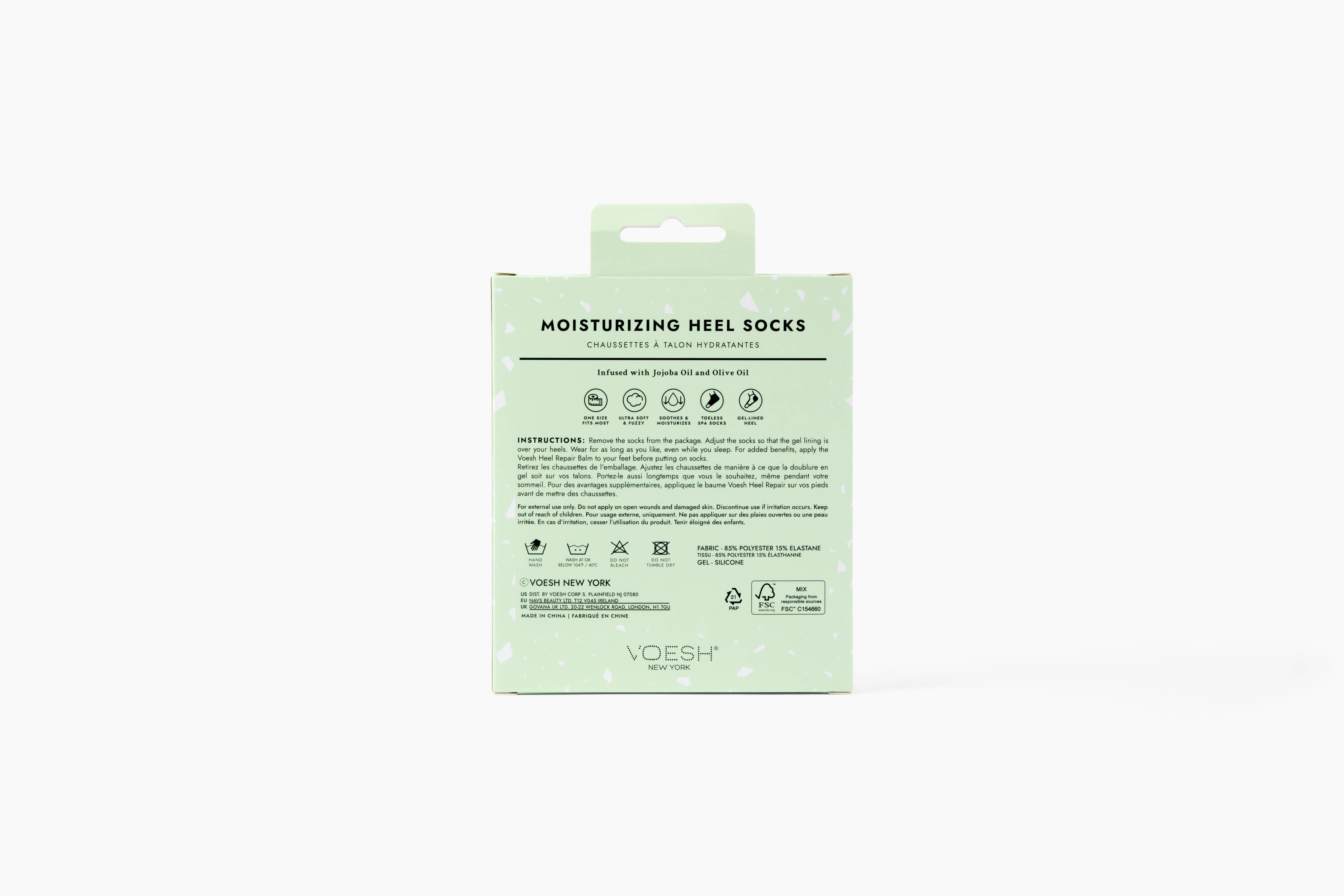 Moisturizing Heel Socks Retail - Green