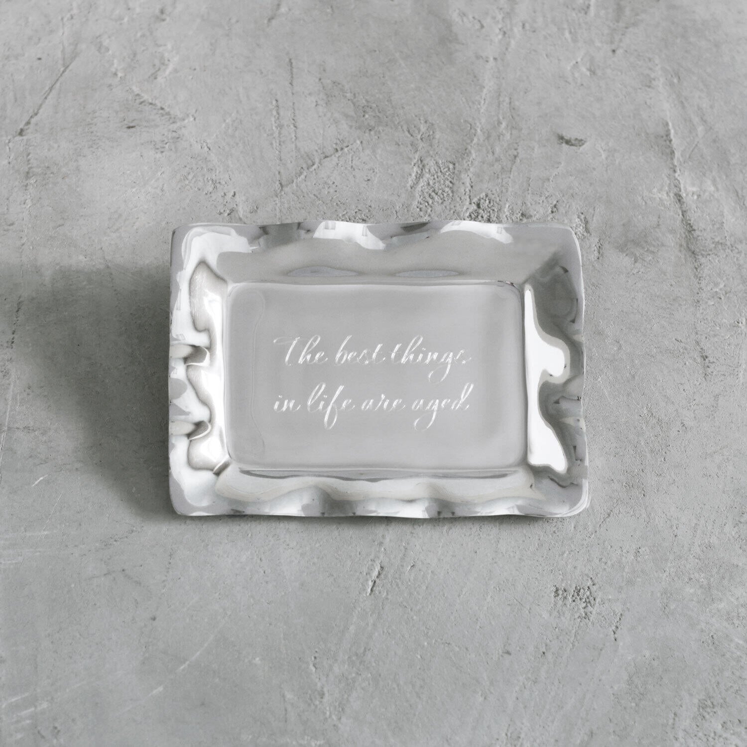Vento Rectangular Engraved Tray - The best things in life are aged by Beatriz Ball