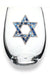 Star of David Jeweled Stemless Wine Glass