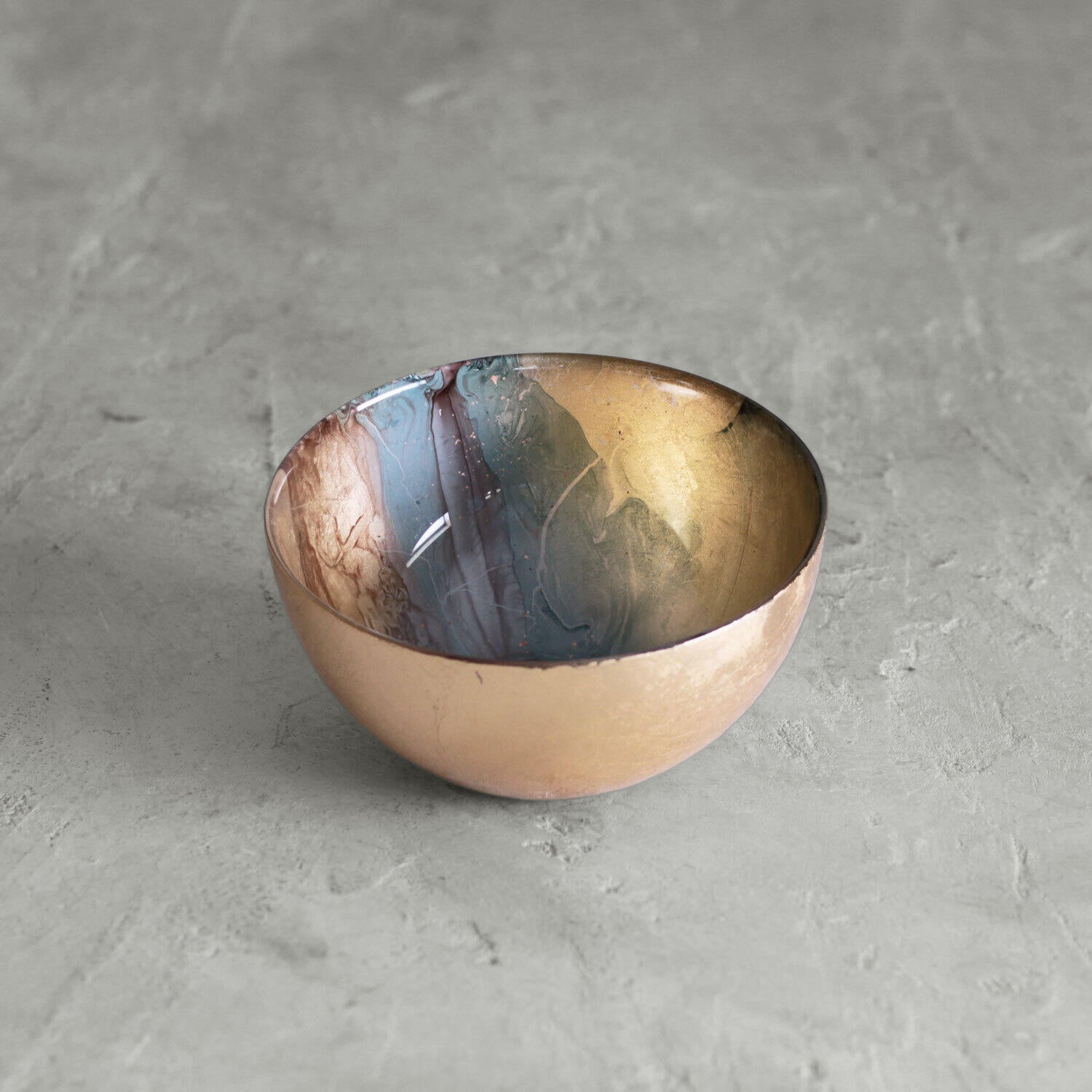 New Orleans Small Foil Leafing Bowl (Light Teal & Gold) by Beatriz Ball
