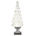 13.75" Silver Lighted Swirling Glitter Tree
