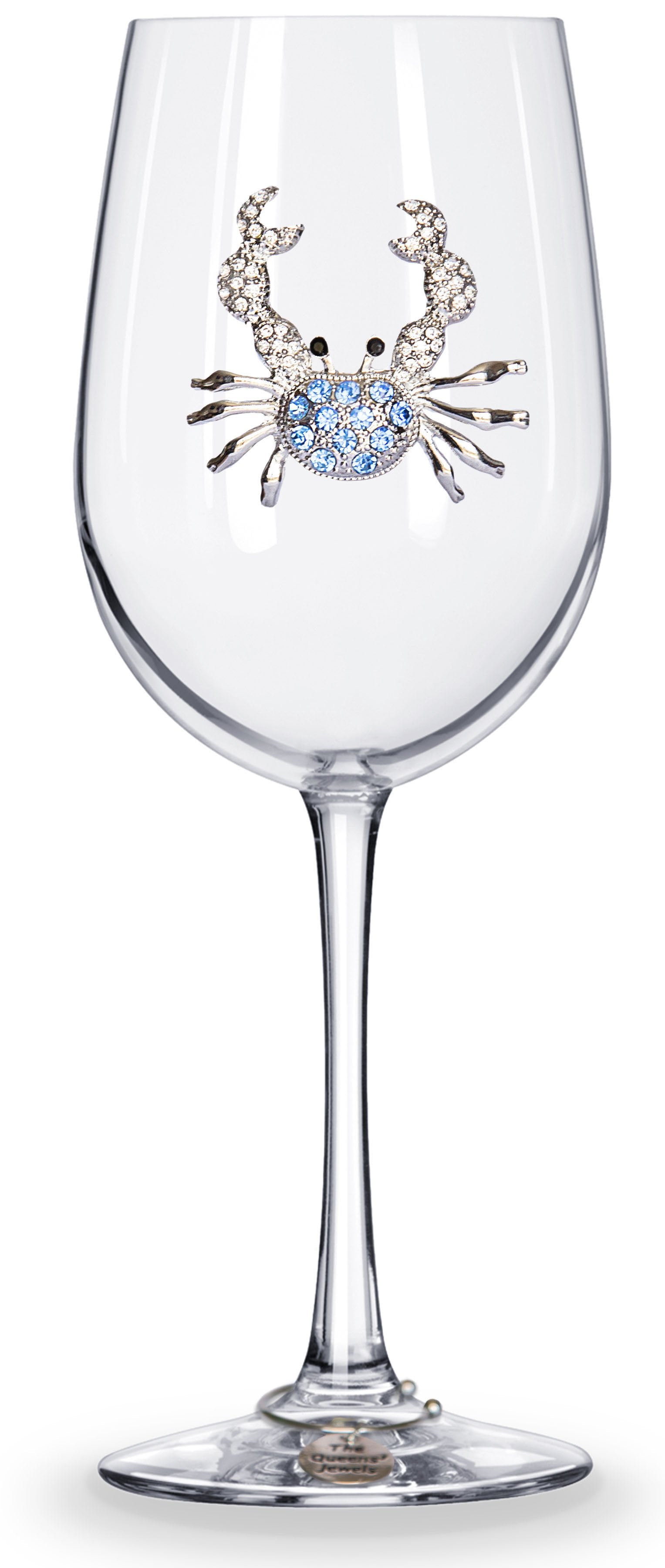 Blue Crab Jeweled Stemmed Wine Glass