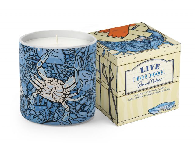 Live - Blue Crabs Boxed Candle - Kim Hovell Collection