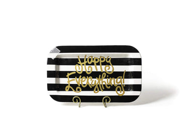 Black Stripe Mini Happy Everything! Rectangle Platter